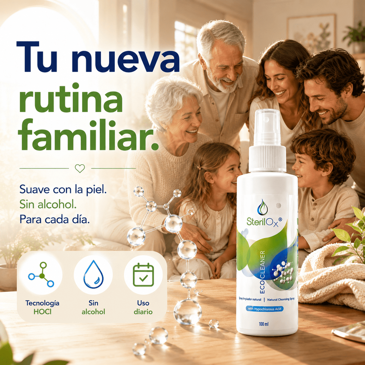 SterilOx 100 ml — Bruma Cosmética para Piel y Manos con HOCl - Sterilox