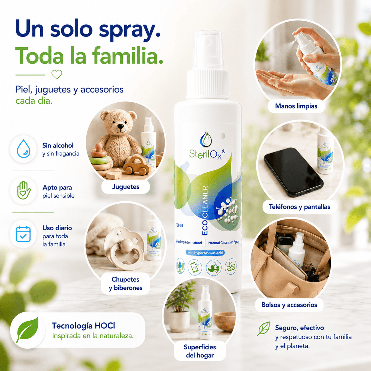 SterilOx 100 ml — Bruma Cosmética para Piel y Manos con HOCl - Sterilox