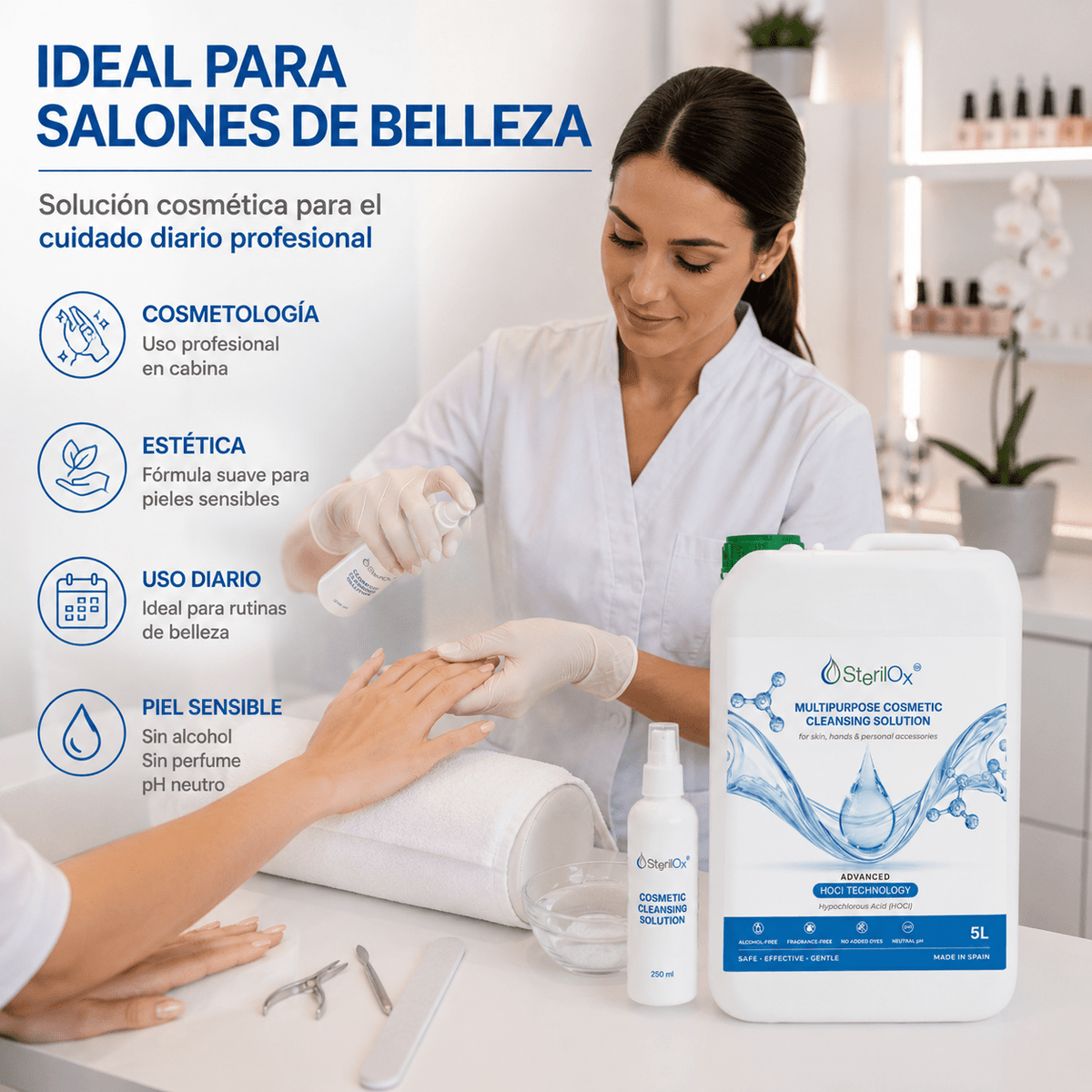 SterilOx 5 L — Solución Cosmética de Limpieza Multiusos HOCl (Recarga) - Sterilox