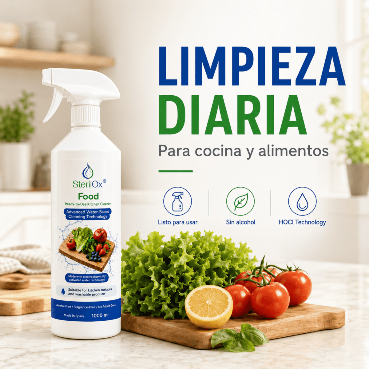 SterilOx Food 1000 ml – Limpiador Alimentario Multiuso - Sterilox