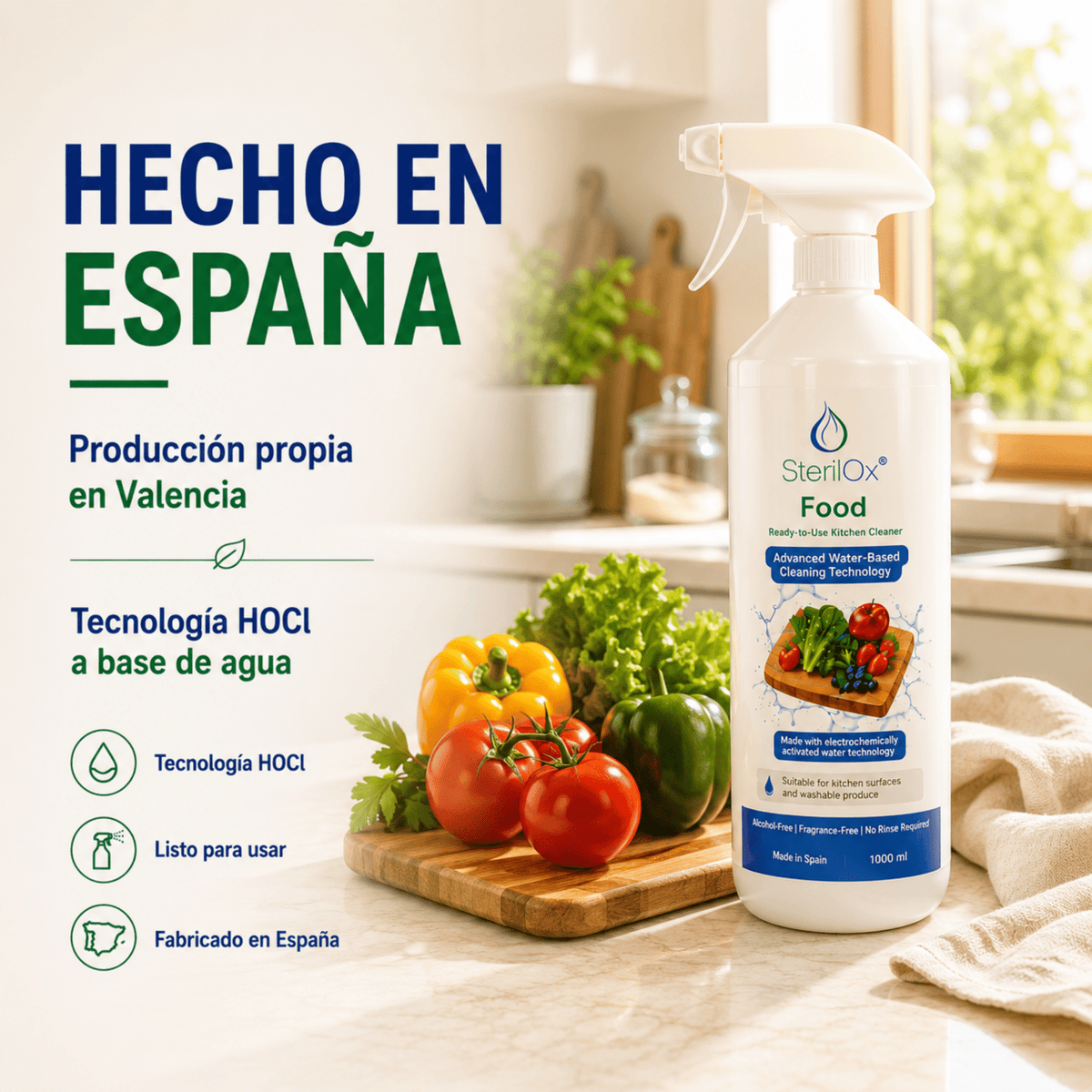 SterilOx Food 1000 ml – Limpiador Alimentario Multiuso - Sterilox