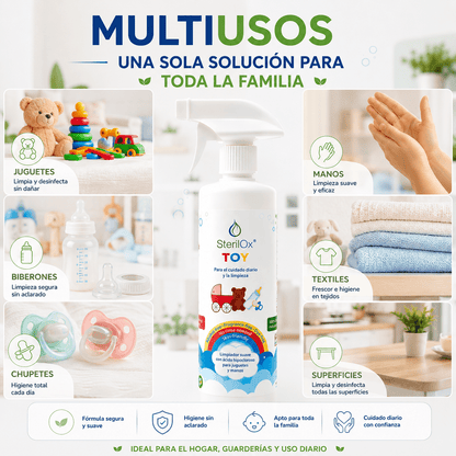 SterilOx TOY — Limpiador Natural para Juguetes, Chupetes y Biberones - Sterilox