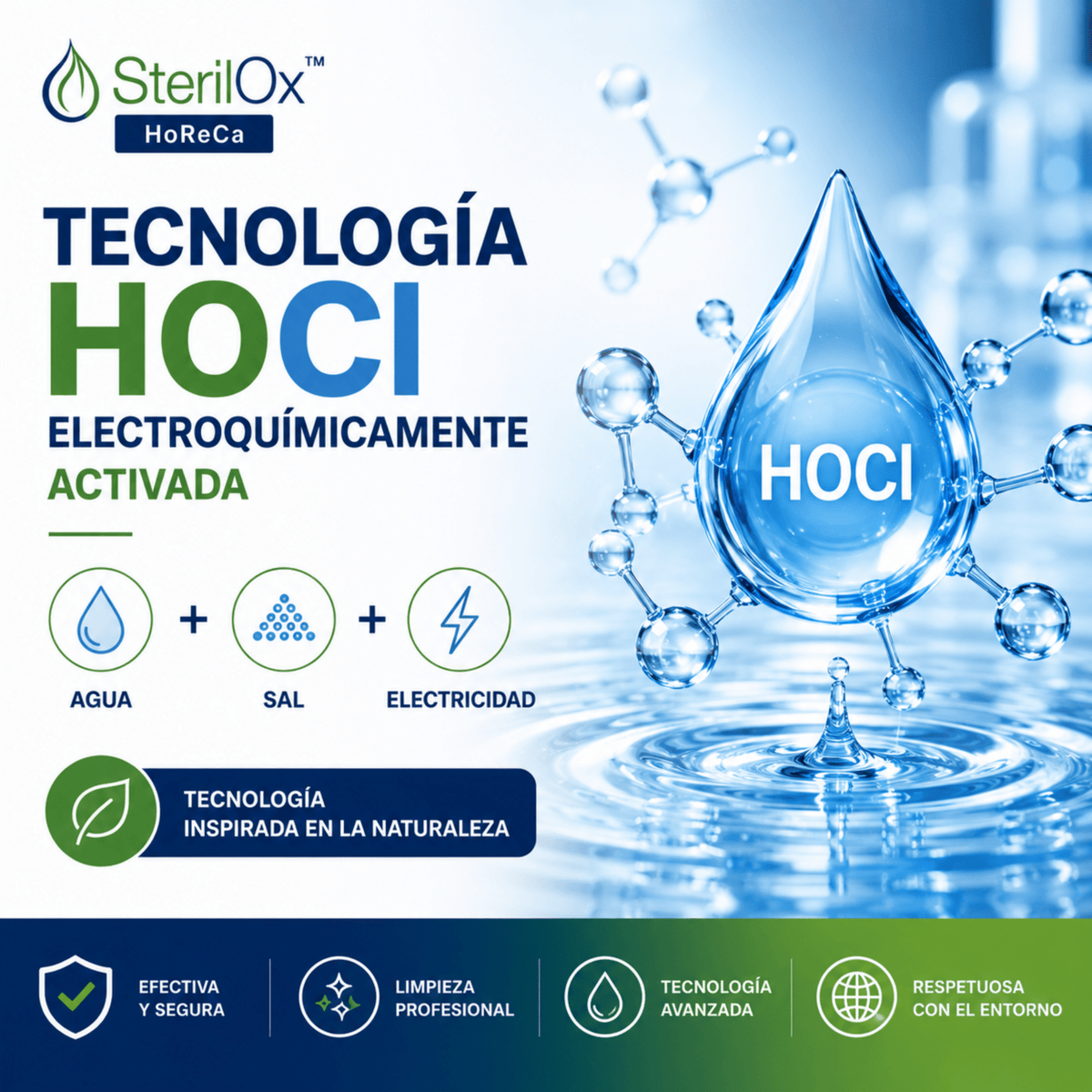 SterilOx Universal HoReCa 750 ml — Spray Limpiador Profesional HOCl - Sterilox