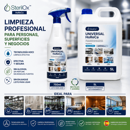 SterilOx Universal HoReCa 750 ml — Spray Limpiador Profesional HOCl - Sterilox