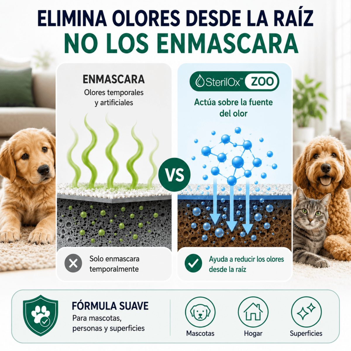 SterilOx ZOO 1 L — Spray Eliminador de Olores para Mascotas - Sterilox