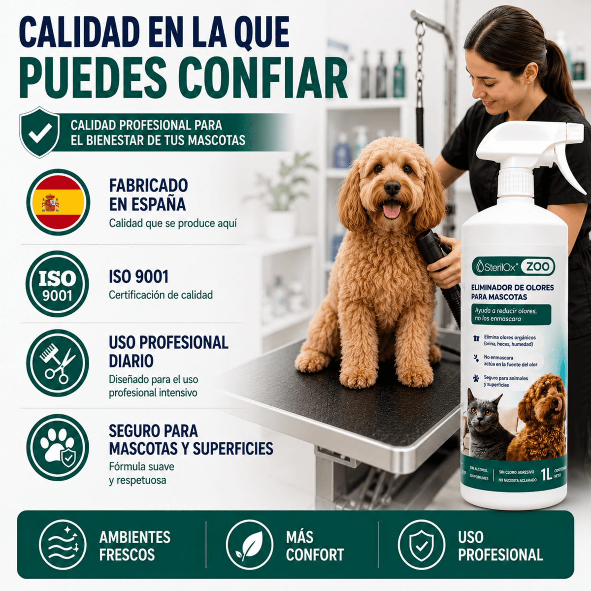 SterilOx ZOO 1 L — Spray Eliminador de Olores para Mascotas - Sterilox