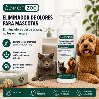 SterilOx ZOO 1 L — Spray Eliminador de Olores para Mascotas - Sterilox