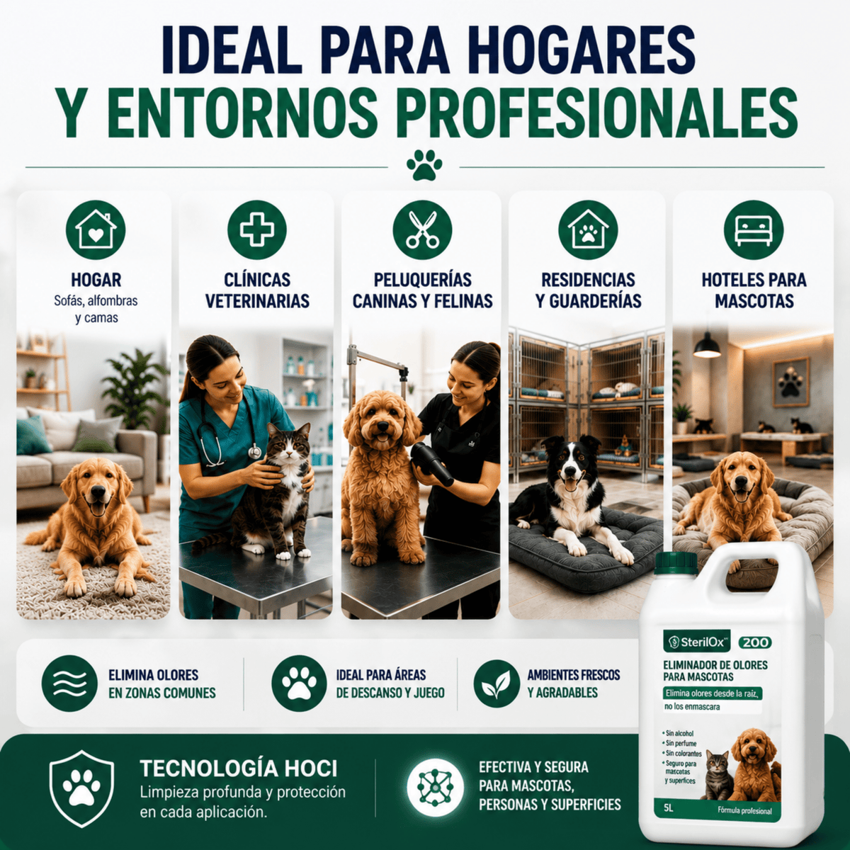 SterilOx ZOO 5 L — Eliminador de Olores para Mascotas Profesional - Sterilox
